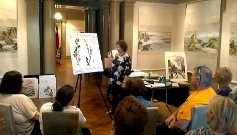 Picture of Virginia demonstrating at Millennium Gate Museum in Atlanta, GA