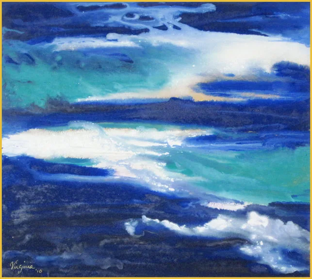 water impressions in blue, turquoise and white