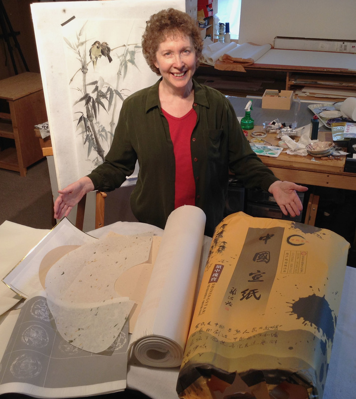 Artist in her studio