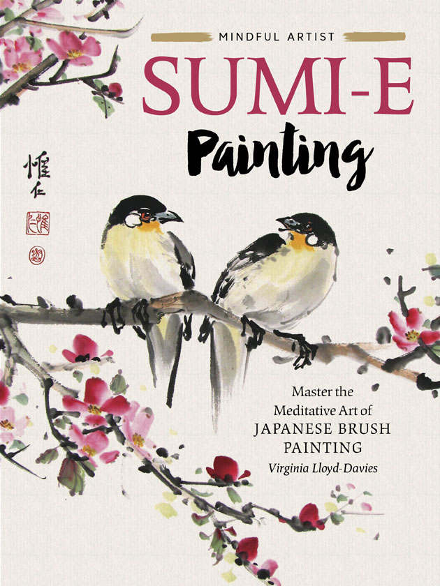Sumi-e Book cover with 2 birds on a branch Picture