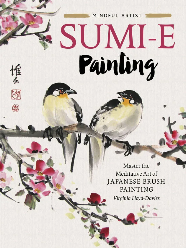 Sumi-e Book cover with 2 birds on a branch Picture