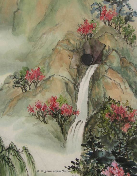 waterfall with top segments masked